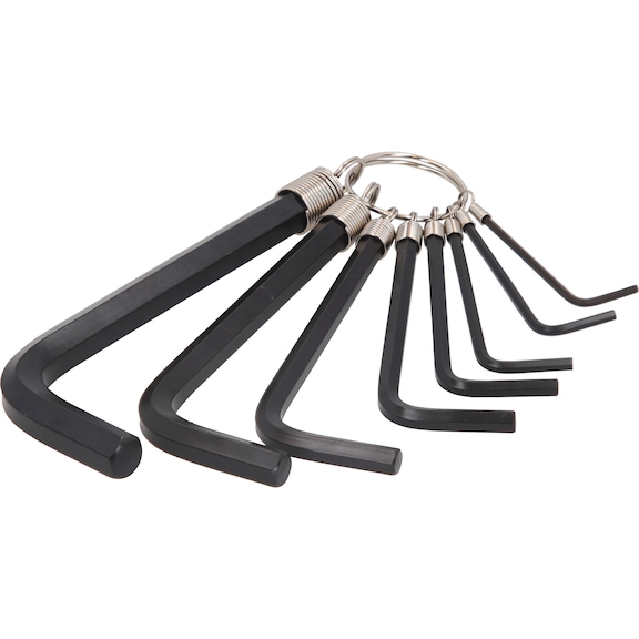 Hexagon socket angle pin wrench set on ring, 8-piece, 2-10 mm - Socket wrench (set)