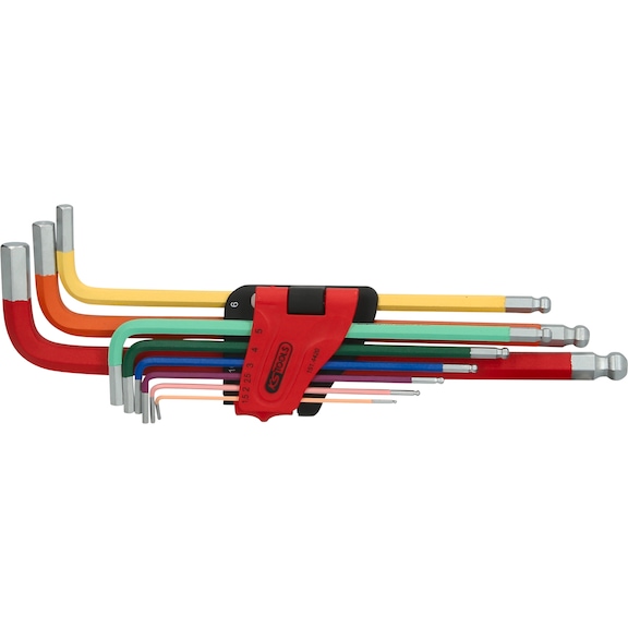 Ball-end hexagon socket angle key set, extra long, 9-piece - Socket wrench (set)