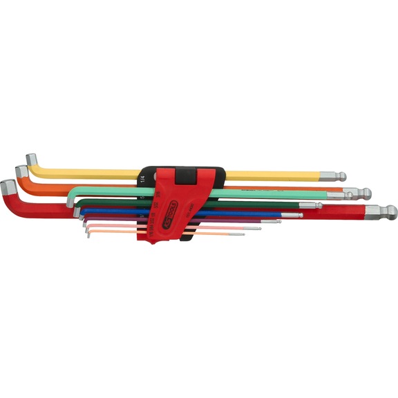 Hexagon socket wrench set, 108 degree angle, 9 pieces, imperial - Socket wrench (set)