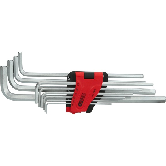 KS TOOLS Hexagon socket angle key set, extra long, 10-piece inch - Socket wrench (set)