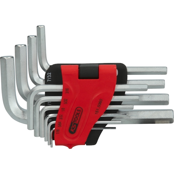 Hexagon socket wrench set, in folding holder, 10 pieces 1/16 inch - 3/8 inch - Socket wrench (set)