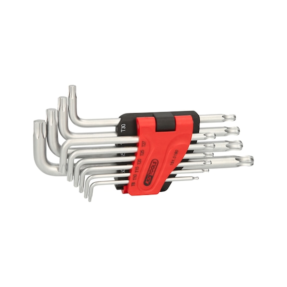 KS TOOLS Ball-end TX angle pin wrench set, long, 10-piece - TX angle pin wrench
