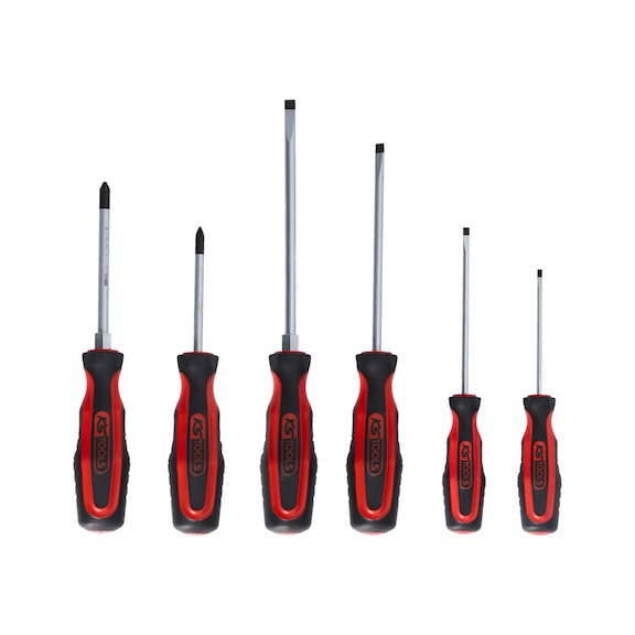 KS TOOLS ERGOTORQUEplus screwdriver set, 6-piece slotted, PZ - ERGOTORQUEplus Screwdriver Set