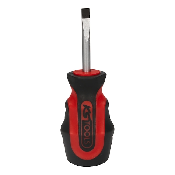 KS TOOLS ERGOTORQUEplus Schlitz-Schraubendreher, kurz, 5mm - ERGOTORQUEplus Schlitzschraubendreher
