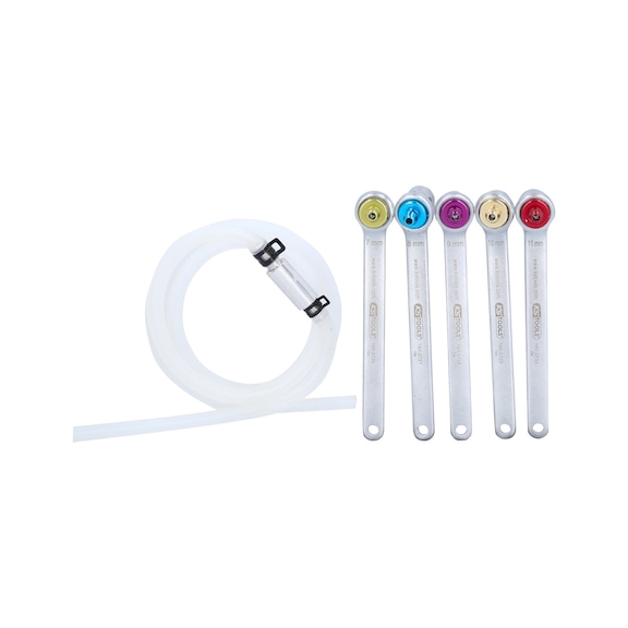 Brake bleeding wrench set, 6-piece - Brake bleeding wrench set