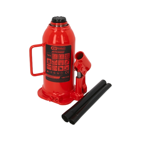 performance Hydraulic bottle jack, 16,000 kg, lifting height: 227–457 mm - Shunting jack (hydraulic)