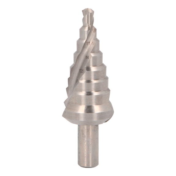 HSS step drill, D: 6–27.8 mm, 8 steps - HSS step drill bit
