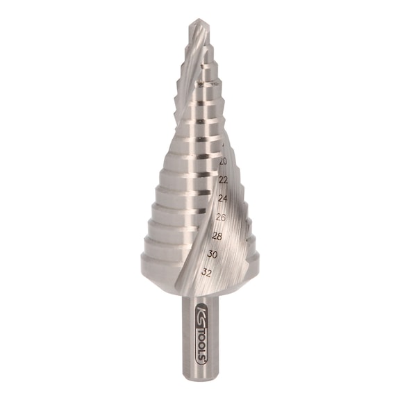 HSS step drill, D: 6-32 mm, 8 steps - HSS step drill bit