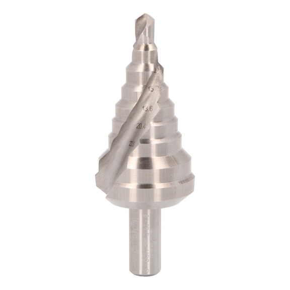 HSS step drill, D: 6-30.5 mm, 9 steps - HSS step drill bit