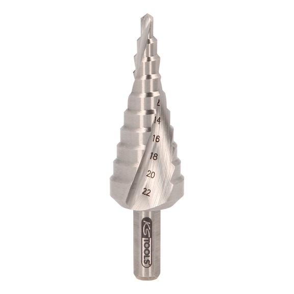 HSS Co 5-step drill bit, D: 4-22 mm, 10 steps - HSS Co 5 step drill