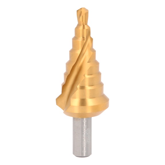 KS TOOLS HSS-TiN step drill, D: 6-26.8 mm, 8 steps - HSS-TiN step drill