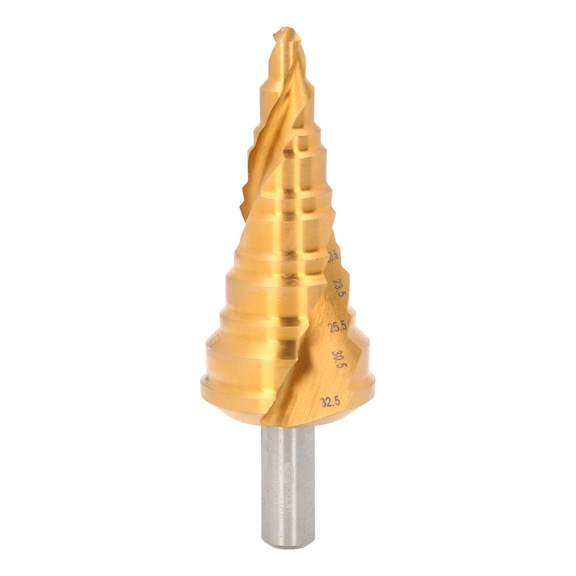 KS TOOLS HSS-TiN step drill, D: 7-32.5 mm, 11 steps - HSS-TiN step drill