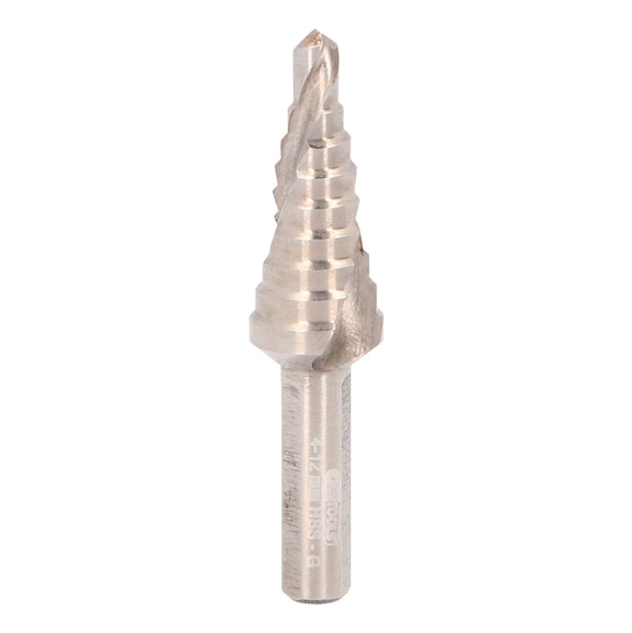 HSS step drill bit, extra short, D: 4-12 mm, 9 steps - HSS step drill extra short