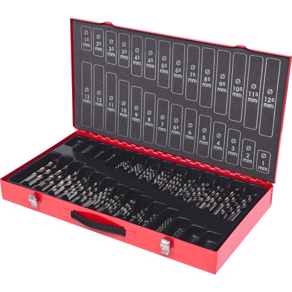 HSS-G twist drill set, 230 pieces, 1-13 mm - HSS-G twist drill set