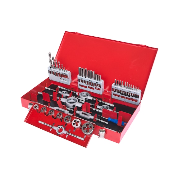 HSS Co thread cutting tool set, 44-piece - Thread tool