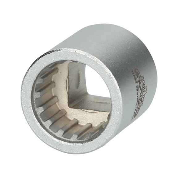 1/2 inch special socket with special profile, matt, 30 mm - Socket wrench insert (metal box)