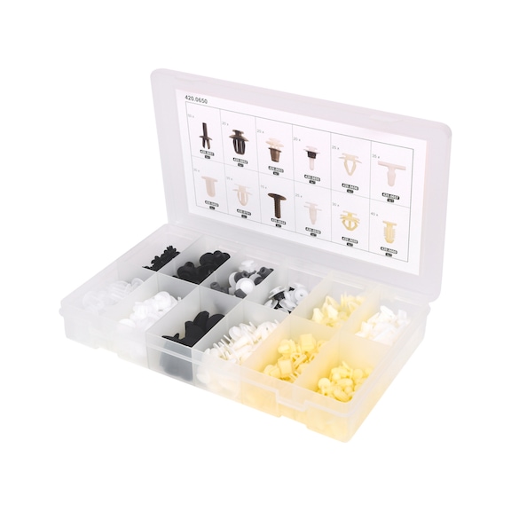 Fastening clip set Citro&euml;n/Peugeot, 345 pieces - Fastening clips for Citro&euml;n / Peugeot