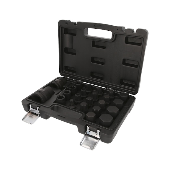 KS TOOLS 3/4 inch, 1 inch power interchangeable bit set, 23-piece - Bit set