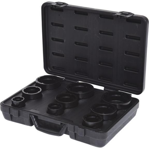 Socket nut wrench set, internal pins, 9-piece - Slotted nut wrench