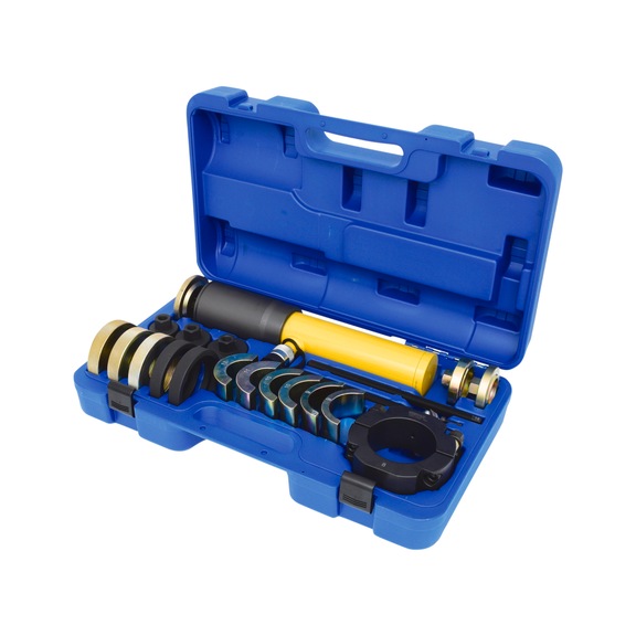 Slotted bushing tool set for silent bearing slotted bushings, 19 pieces - Hydraulic systems