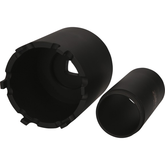 Socket nut wrench set with guide tube for Mercedes, D: 100 mm, 2-piece - Slotted nut wrench