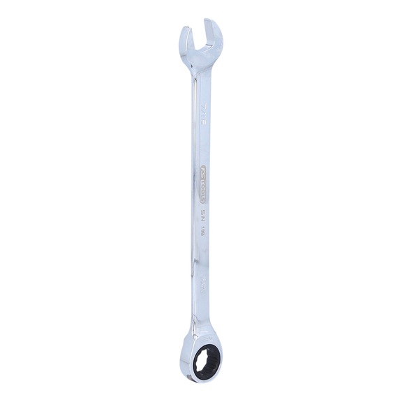GEARplus ratchet combination wrench, 7/16 inch on hanger - GEARplus ratchet ring spanner