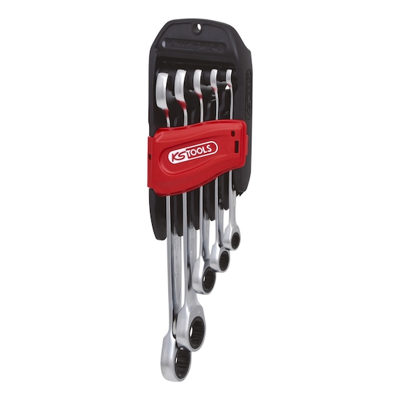 KS TOOLS GEARplus ratchet combination wrench set, 5-piece 8-19 mm - Combination spanner set