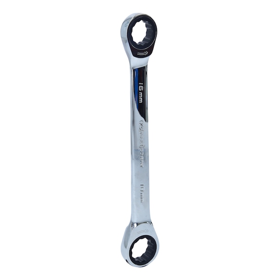 GEARplus double ratchet ring spanner, 16x18 mm - GEARplus double ratchet ring spanner
