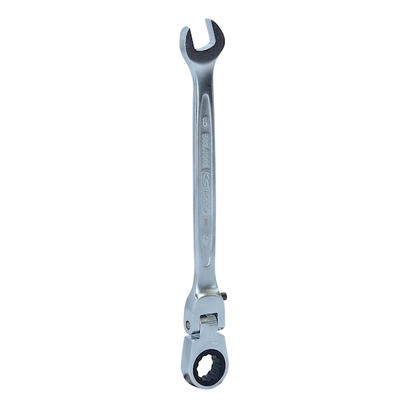 GEARplus articulated ratchet ring spanner, lockable, 8 mm on hanger - GEARplus jointed ratchet ring spanner, lockable
