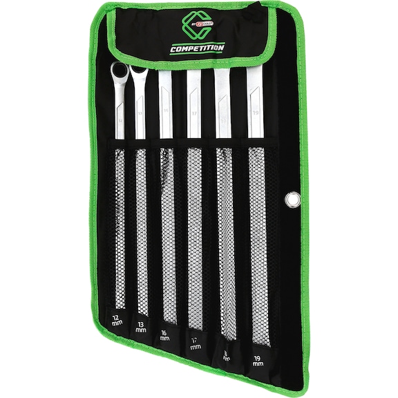 COMPETITION ratchet ring spanner set, 6-piece - Combination spanner set