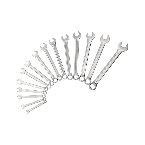 COMPETITION ring spanner set, 15-piece - Combination spanner set