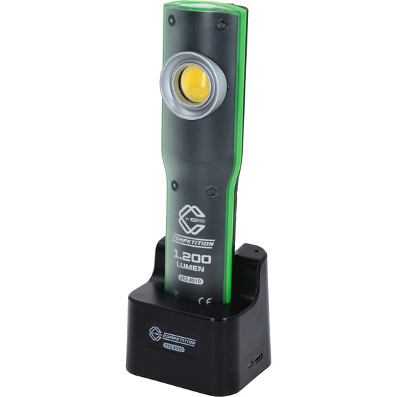 COMPETITION LED work light, dimmable, 1200 lumens, with charging station - Hand lamp
