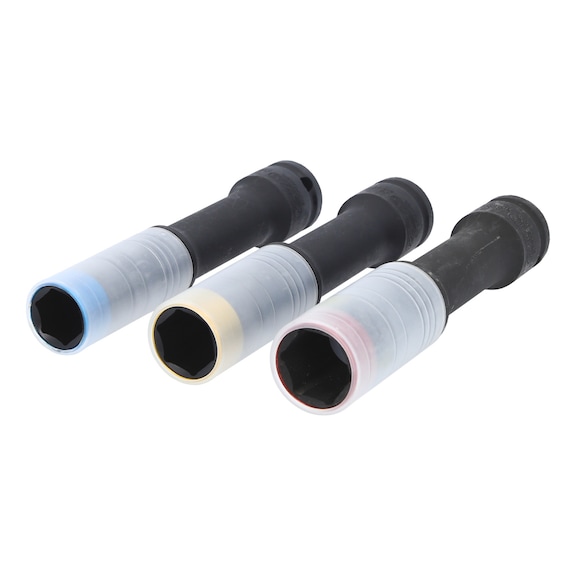 SlimPOWER aluminium rim power socket set, 3-piece, 1/2 inch, 17, 19, 21 mm - 1/2 inch aluminium rim power socket