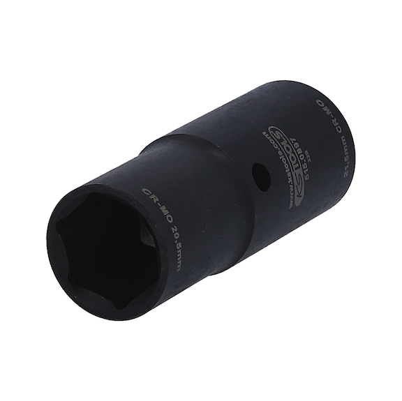 1/2 inch special aluminium rim 2-in-1 power socket for Ford, 20.5 / 21.5 mm - Additional socket wrench insert (hexagonal)