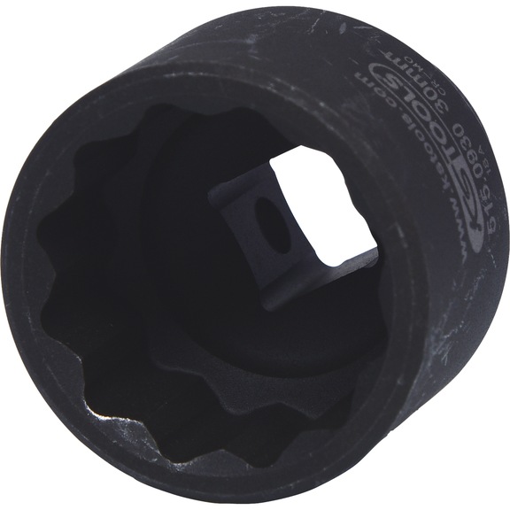 1/2 inch 12-point power socket, short, 30 mm - 1/2 inch 12-point heavy-duty socket