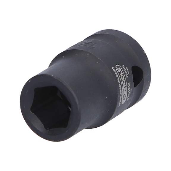 1/2 inch hex power socket, short, 12 mm - 1/2 inch hex power socket