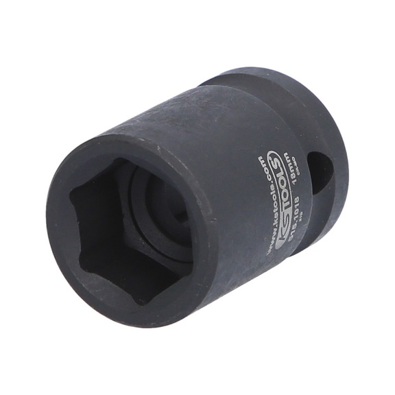 1/2 inch hex power socket, short, 18 mm - 1/2 inch hex power socket