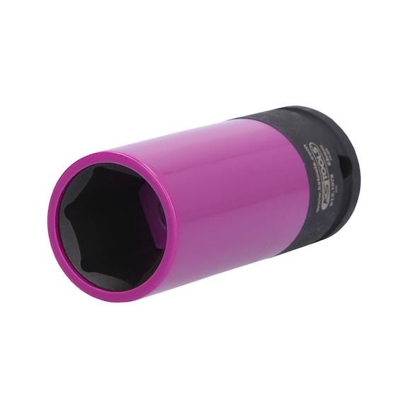 1/2 inch aluminium rim power socket, robust, long, 23 mm - 1/2 inch aluminium rim power socket