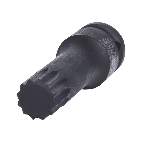 1/2 inch power bit socket XZN, long, M18 on hanger - 1/2 inch power bit socket XZN