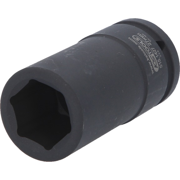 3/4 inch hex power socket, long, 27 mm on hanger - 3/4 inch hex power socket