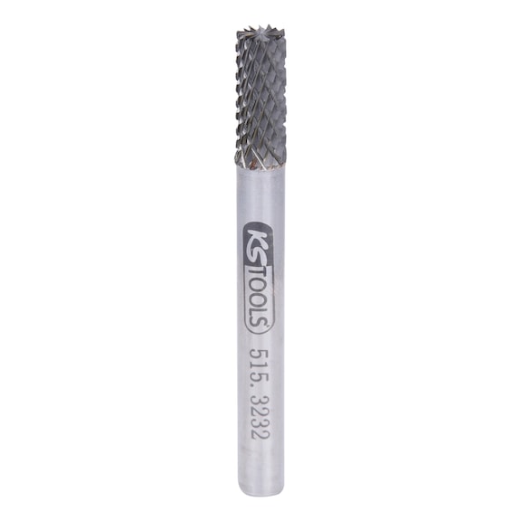 KS TOOLS HM cylindrical milling cutter, form A with end teeth, 6 mm - HM cylindrical burr