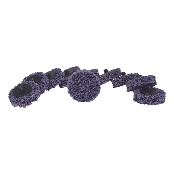 Replacement sanding pads, D:50 mm, strip wheel purple, pack of 10 - Grinding pads