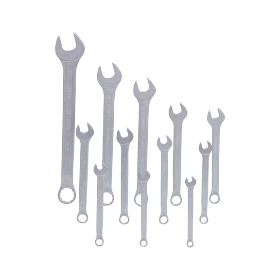 Combination wrench set, 12-piece, offset, 6-22 mm - Combination spanner set