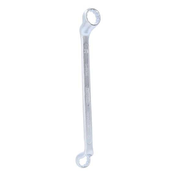 Double ring spanner, offset, 21x23 mm on hanger - Double ring spanner, offset