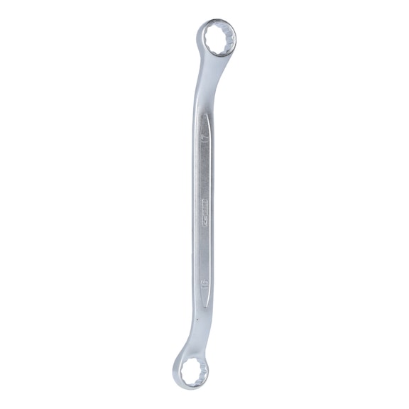 Double ring spanner, slightly offset, 16x17 mm - Double ring spanner, offset