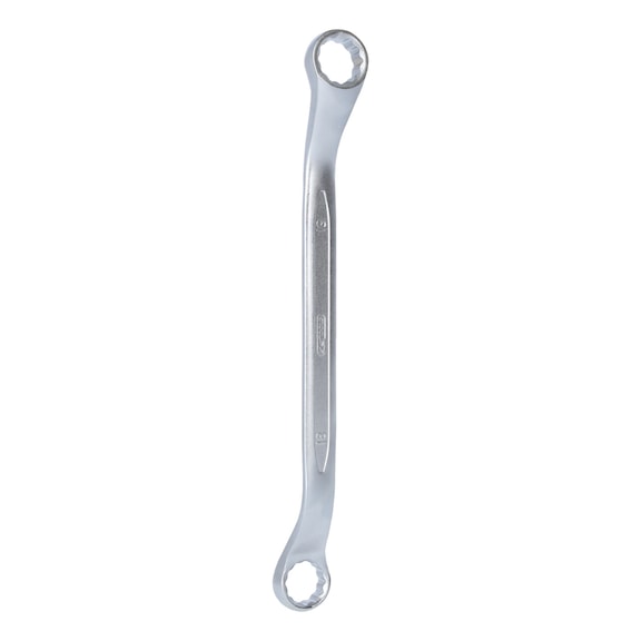 Double ring spanner, slightly offset, 18x19 mm - Double ring spanner, offset