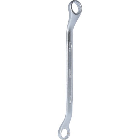 Double ring spanner, slightly offset, 21x23mm - Double ring spanner, offset