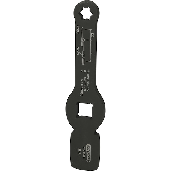 3/4 inch impact TX E-wrench with 2 striking surfaces, E18 - Impact ring spanner