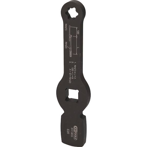 3/4 inch impact TX E-key with 2 striking surfaces, E20 - Impact ring spanner