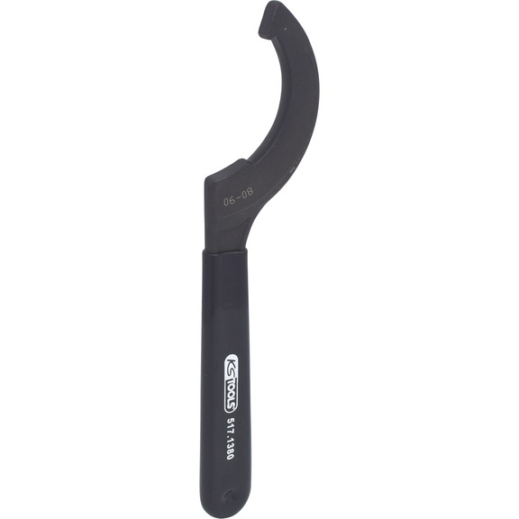 Fixed hook wrench with nose, 80-90 mm - Hook wrench with nose